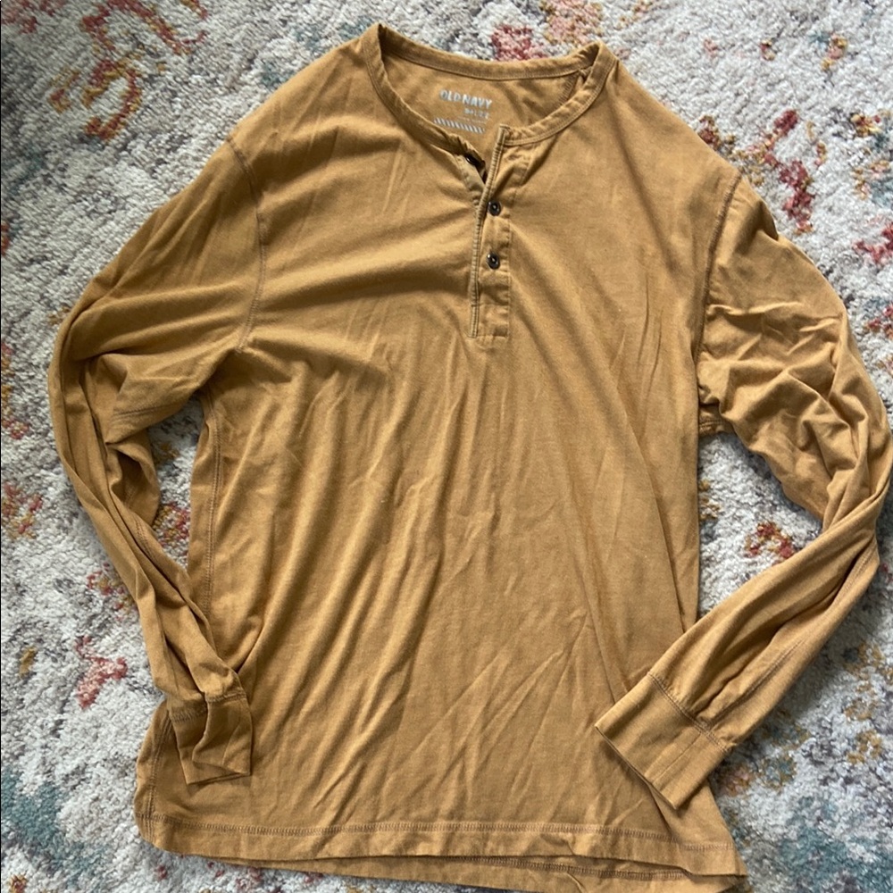 Old Navy Mustard Long Sleeve Henley